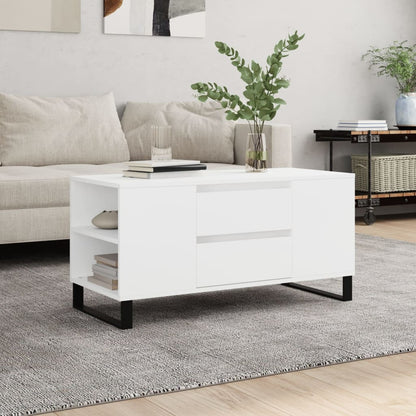 Coffee Table White 102x44,5x50 cm Engineered Wood