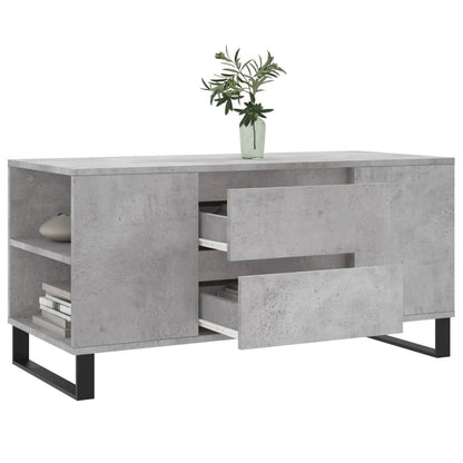 Coffee Table Concrete Grey 102x44,5x50 cm Engineered Wood