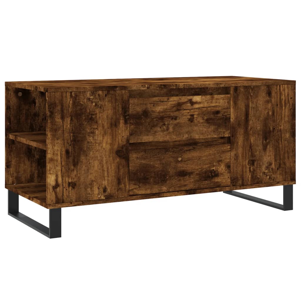 Coffee Table Smoked Oak 102x44.5x50 cm Engineered Wood