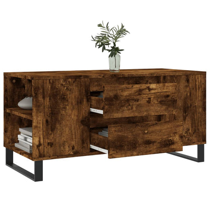 Coffee Table Smoked Oak 102x44.5x50 cm Engineered Wood