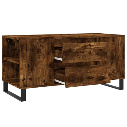Coffee Table Smoked Oak 102x44.5x50 cm Engineered Wood