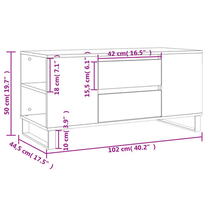 Coffee Table Smoked Oak 102x44.5x50 cm Engineered Wood