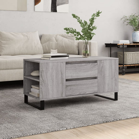 Coffee Table Grey Sonoma 102x44,5x50 cm Engineered Wood