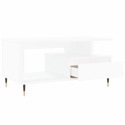 Coffee Table White 90x49x45 cm Engineered Wood