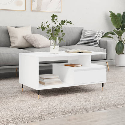 Coffee Table White 90x49x45 cm Engineered Wood
