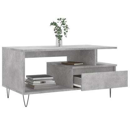Coffee Table Concrete Grey 90x49x45 cm Engineered Wood