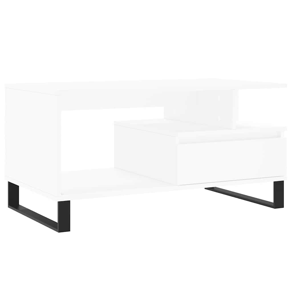 Coffee Table White 90x49x45 cm Engineered Wood