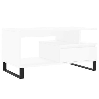 Coffee Table White 90x49x45 cm Engineered Wood