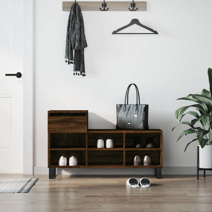 Shoe Cabinet Brown Oak 102x36x60 cm Engineered Wood