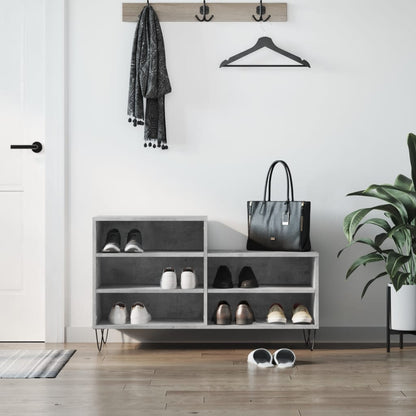 Shoe Cabinet Concrete Grey 102x36x60 cm Engineered Wood