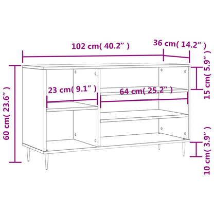 Shoe Cabinet Black 102x36x60 cm Engineered Wood