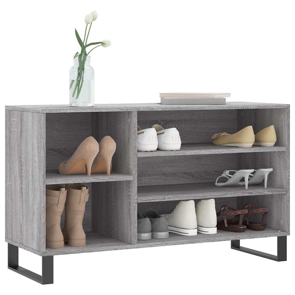 Shoe Cabinet Grey Sonoma 102x36x60 cm Engineered Wood