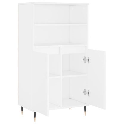 Highboard White 60x36x110 cm Engineered Wood