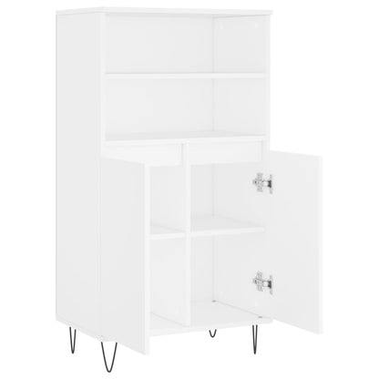 Highboard White 60x36x110 cm Engineered Wood