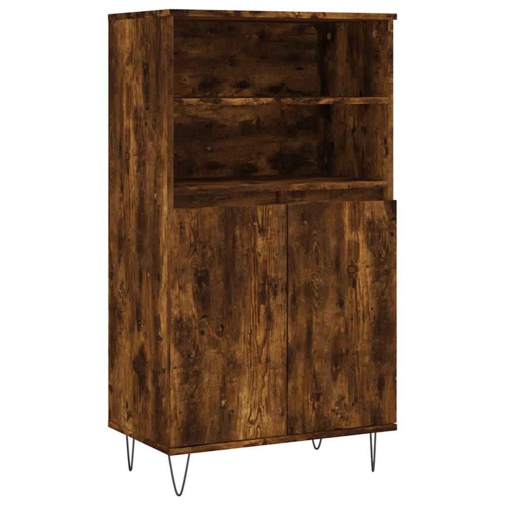 Highboard Smoked Oak 60x36x110 cm Engineered Wood