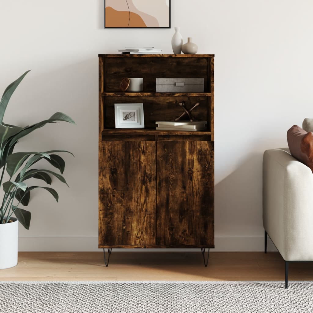 Highboard Smoked Oak 60x36x110 cm Engineered Wood