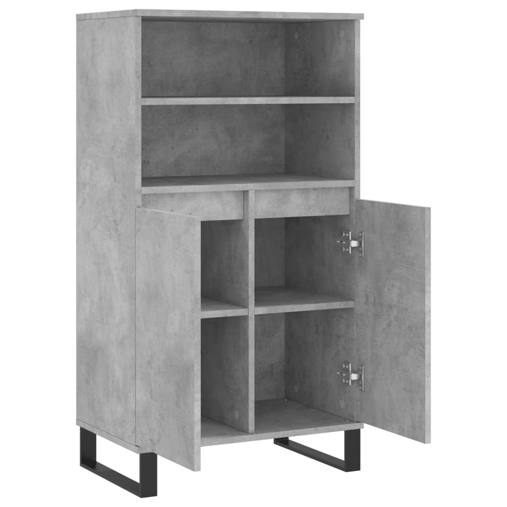 Highboard Concrete Grey 60x36x110 cm Engineered Wood