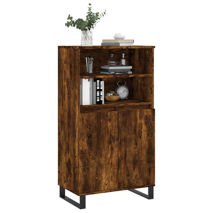 Highboard Smoked Oak 60x36x110 cm Engineered Wood