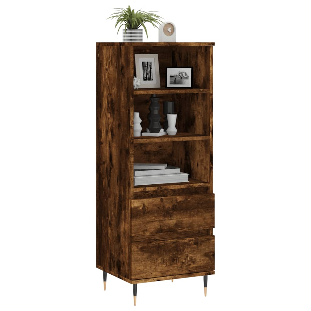 Highboard Smoked Oak 40x36x110 cm Engineered Wood