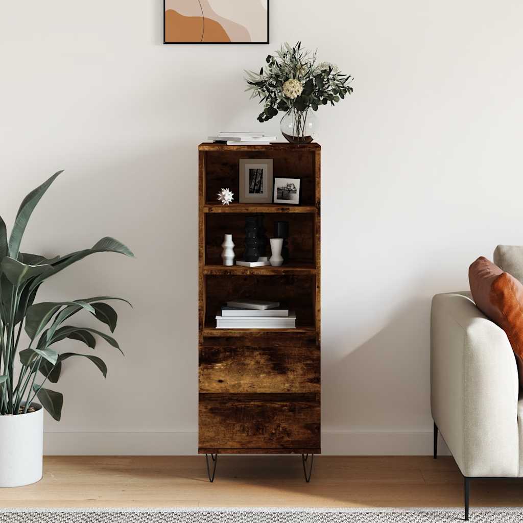 Highboard Smoked Oak 40x36x110 cm Engineered Wood