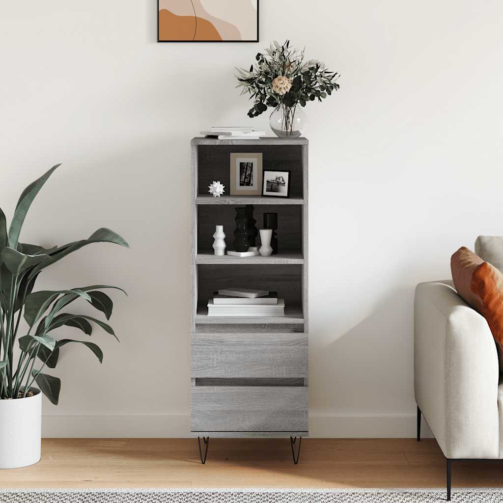 Highboard Grey Sonoma 40x36x110 cm Engineered Wood