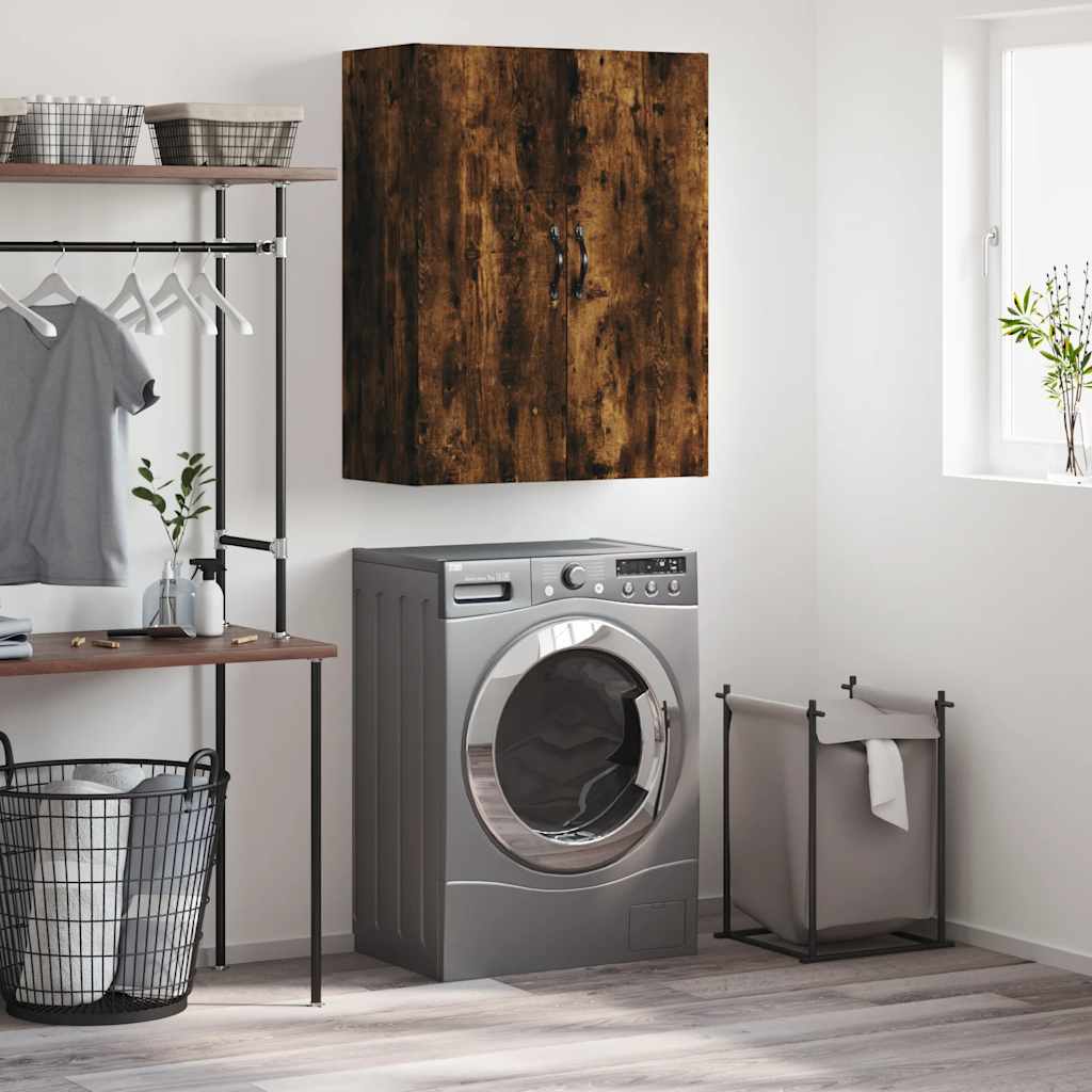 Wall Mounted Cabinet Smoked Oak 69,5x34x90 cm Engineered Wood