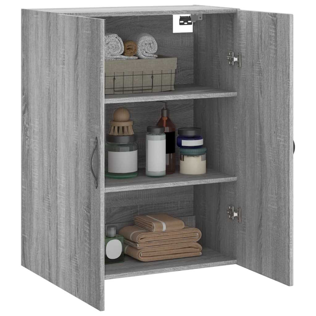 Wall Mounted Cabinet Grey Sonoma 69,5x34x90 cm Engineered Wood
