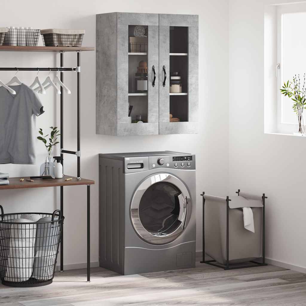 Wall Mounted Cabinet Concrete Grey 69.5x34x90 cm Engineered Wood