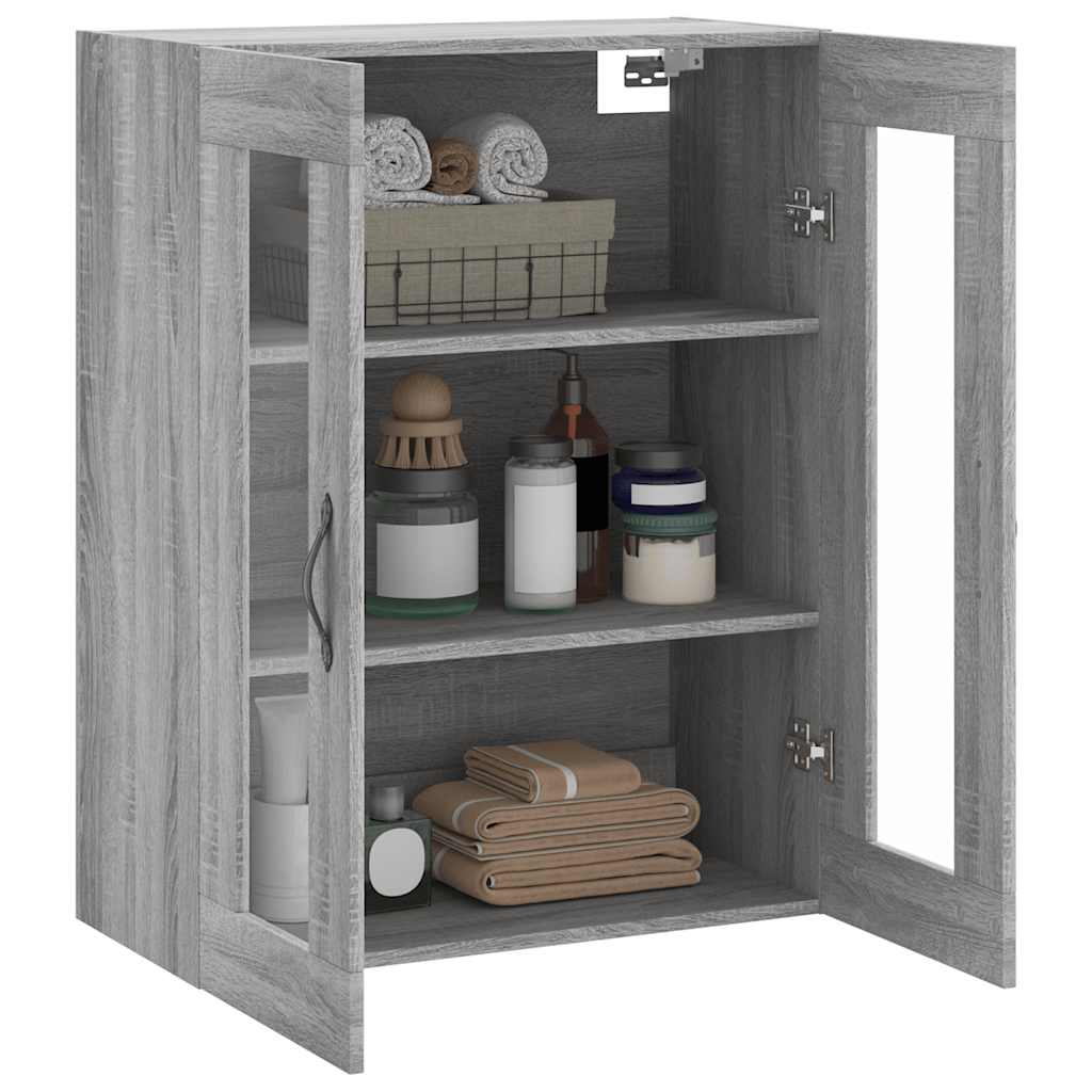 Wall Mounted Cabinet Grey Sonoma 69,5x34x90 cm Engineered Wood