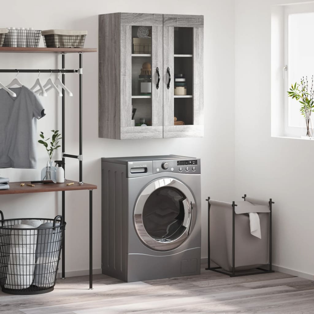 Wall Mounted Cabinet Grey Sonoma 69,5x34x90 cm Engineered Wood