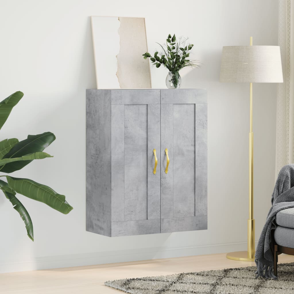 Wall Mounted Cabinet Concrete Grey 69.5x34x90cm Engineered Wood