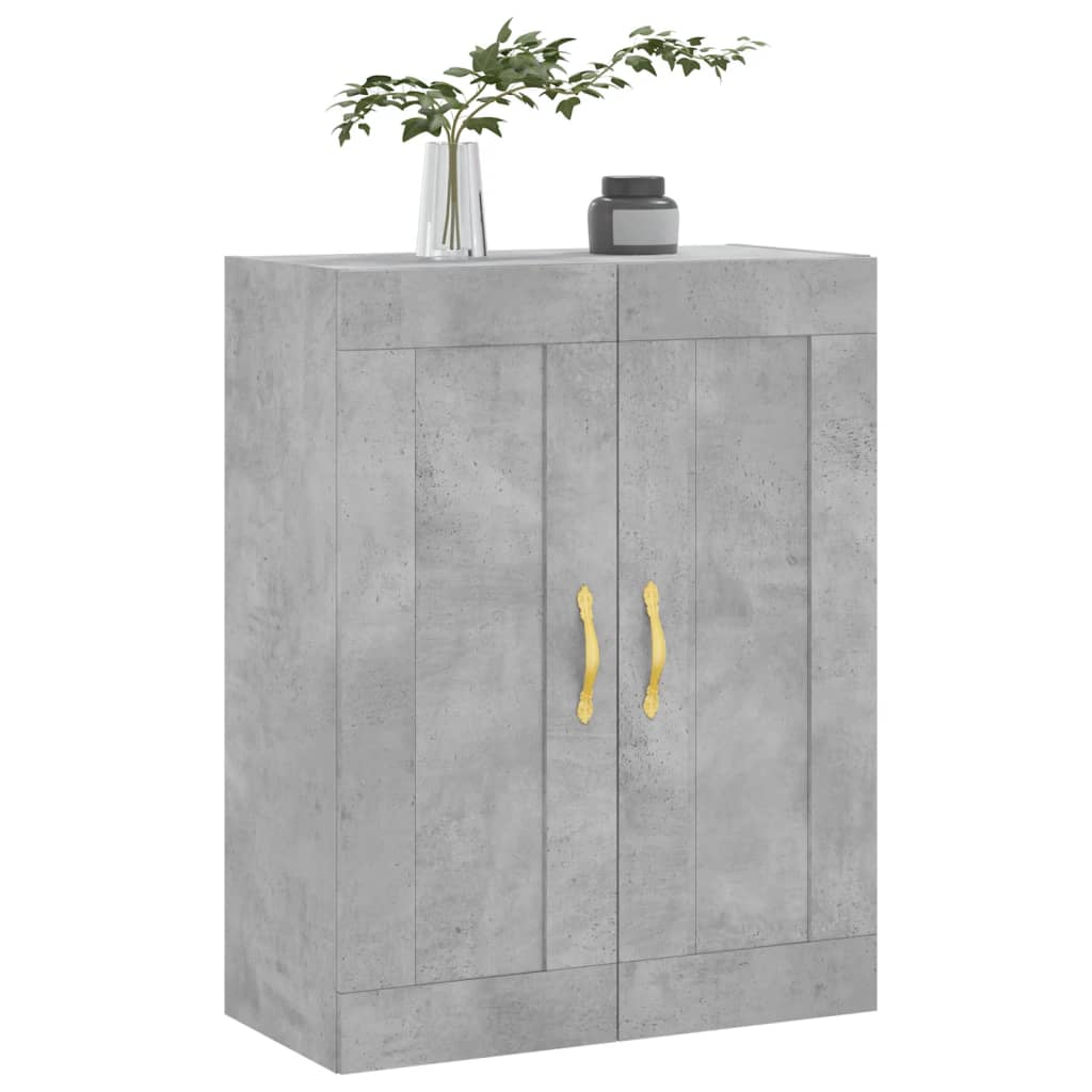 Wall Mounted Cabinet Concrete Grey 69.5x34x90cm Engineered Wood