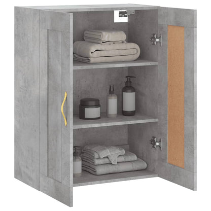 Wall Mounted Cabinet Concrete Grey 69.5x34x90cm Engineered Wood