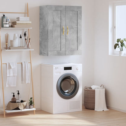 Wall Mounted Cabinet Concrete Grey 69.5x34x90cm Engineered Wood