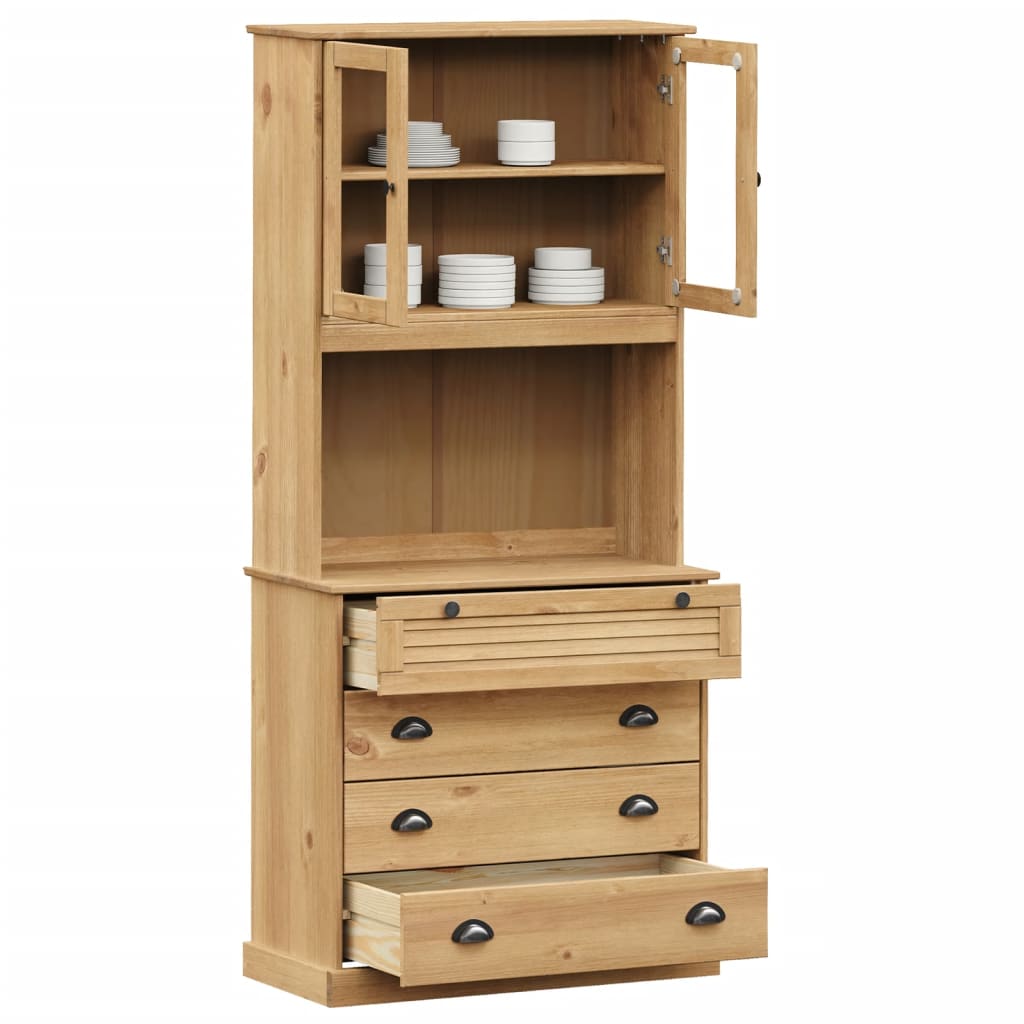 Highboard "VIGO" 80x40x176 cm Solid Wood Pine