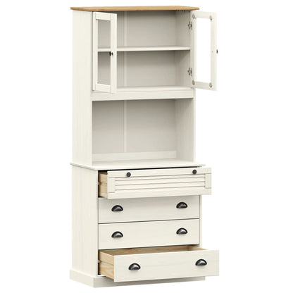 Highboard VIGO White 80x40x176 cm Solid Wood Pine