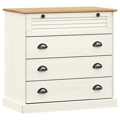Highboard VIGO White 80x40x176 cm Solid Wood Pine