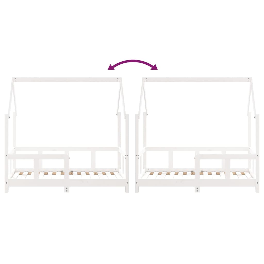 Kids Bed Frame White 70x140 cm Solid Wood Pine