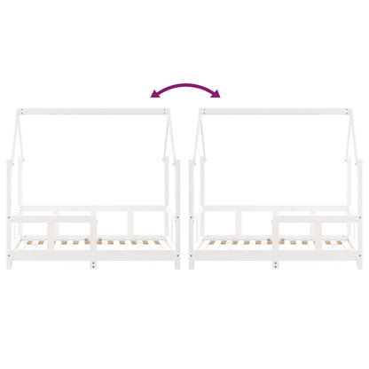 Kids Bed Frame White 70x140 cm Solid Wood Pine