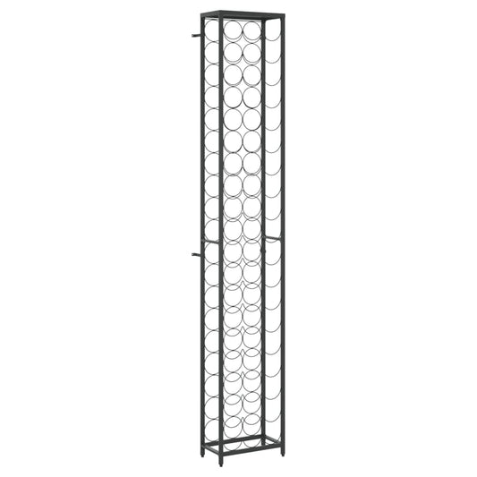 Wine Rack for 57 Bottles Black 34x18x200 cm Wrought Iron