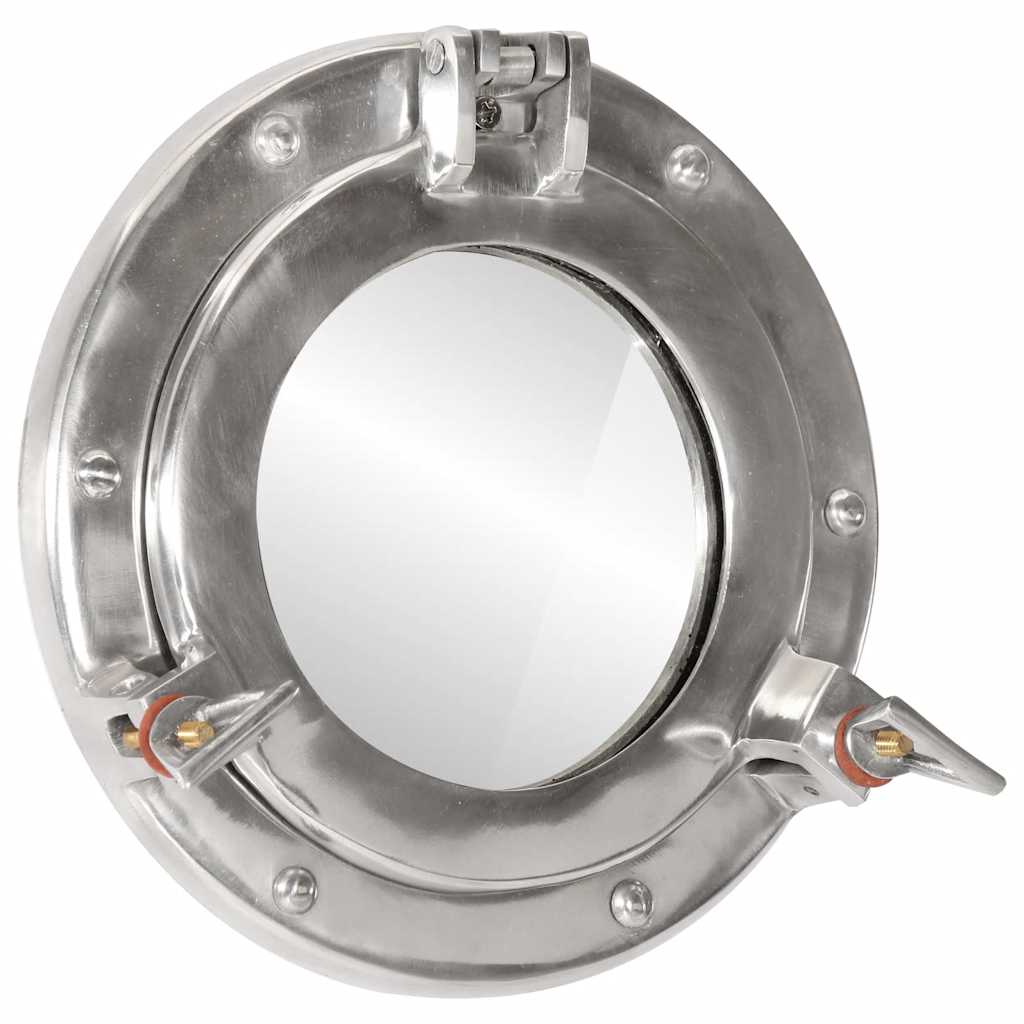  Porthole Mirror Wall Hanging Ø23 cm Aluminium and Glass