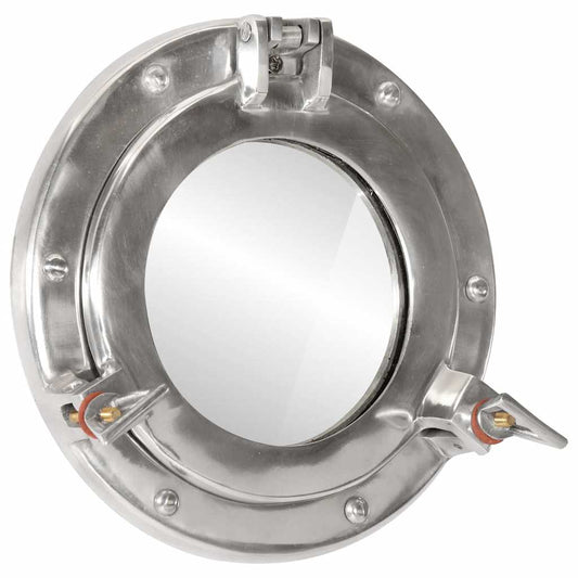  Porthole Mirror Wall Hanging Ø23 cm Aluminium and Glass