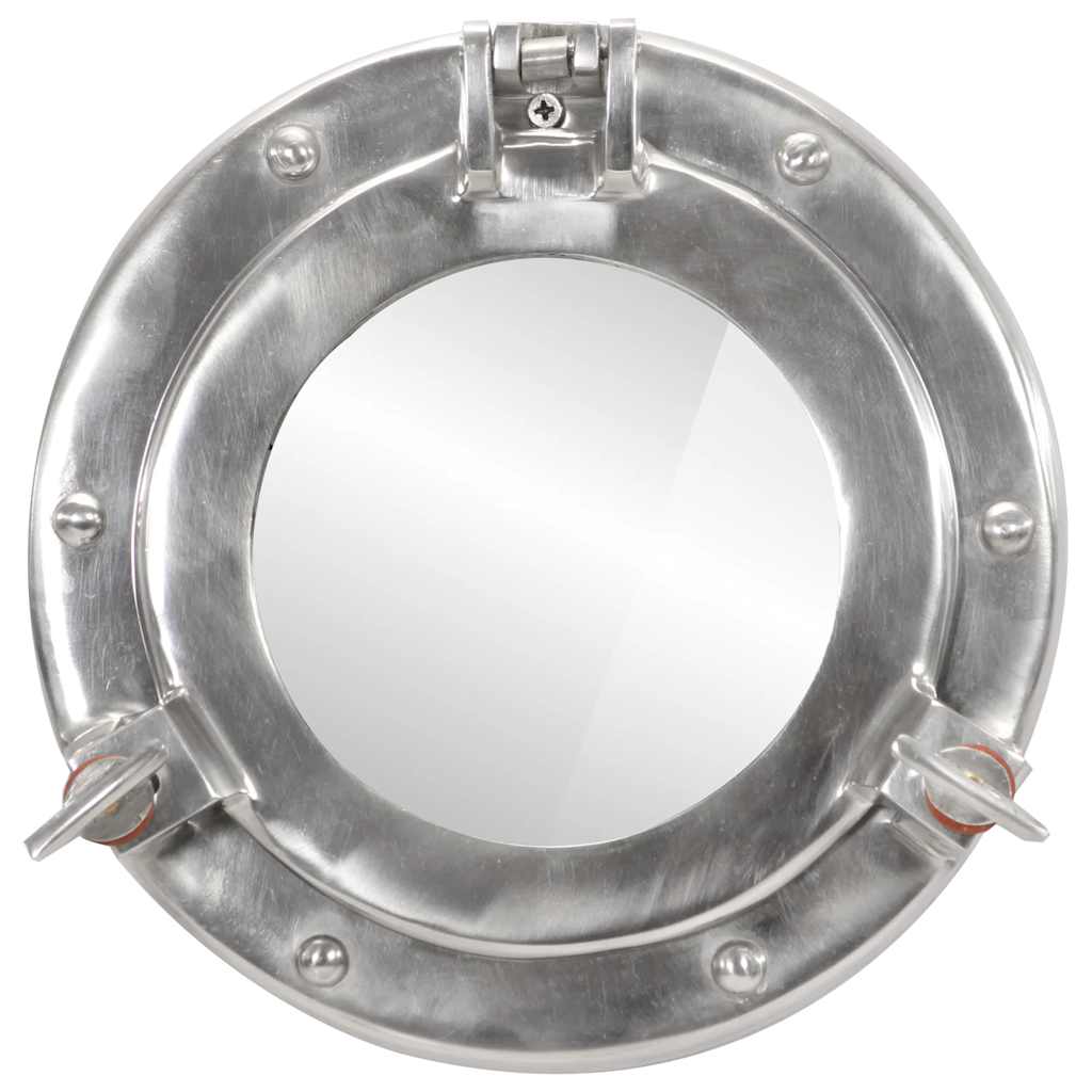  Porthole Mirror Wall Hanging Ø23 cm Aluminium and Glass
