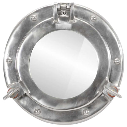  Porthole Mirror Wall Hanging Ø23 cm Aluminium and Glass