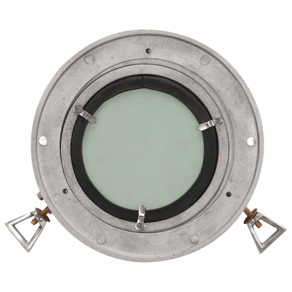  Porthole Mirror Wall Hanging Ø23 cm Aluminium and Glass