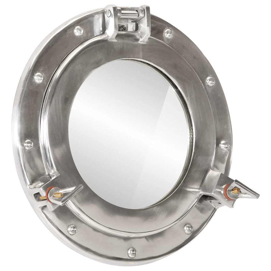  Porthole Mirror Wall Hanging Ø30 cm Aluminium and Glass