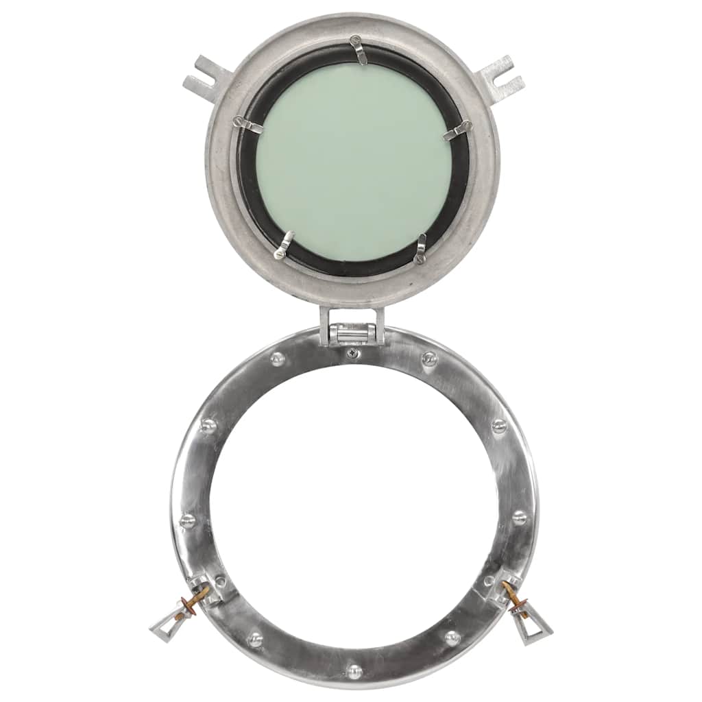  Porthole Mirror Wall Hanging Ø30 cm Aluminium and Glass