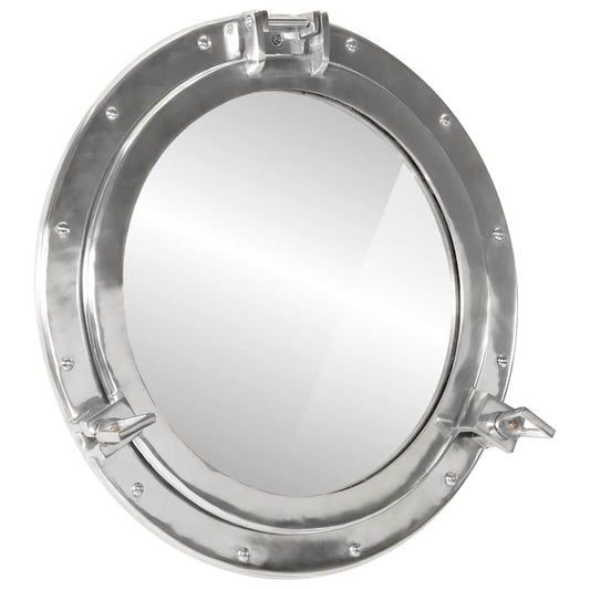  Porthole Mirror Wall Hanging Ø50 cm Aluminium and Glass