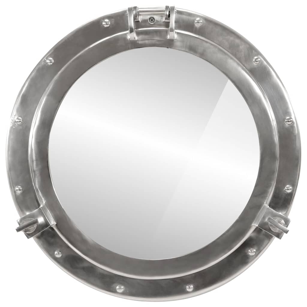  Porthole Mirror Wall Hanging Ø50 cm Aluminium and Glass