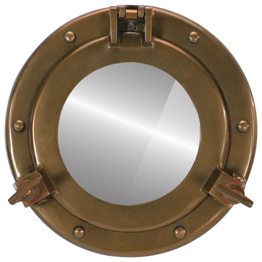  Porthole Mirror Wall Hanging Ø23 cm Aluminium and Glass
